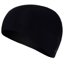 Comfortable Fit Cloth Waterproof Swimming Cap (Option: 7117 Black)
