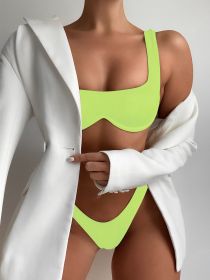 Women's All-in-one Steel Tobikini Suit (Option: Fluorescent green-L)