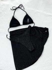 Female Two-piece Swimsuit Triangle Package (Option: Black-S)