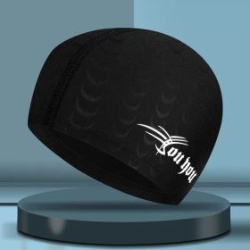 Comfortable Fit Cloth Waterproof Swimming Cap (Option: 7513 Black)