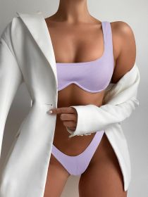 Women's All-in-one Steel Tobikini Suit (Option: Light Purple-L)