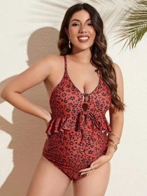 Fashion Solid Color Bikini Swimsuit Women (Option: Printed black spot-M)
