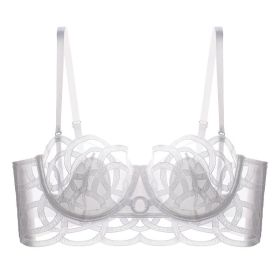 Women's Underwear Big Chest Small Push-up Thin (Option: White 077B-S)