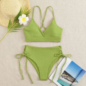 Bikini Split Swimsuit For Women (Option: Green-XS)