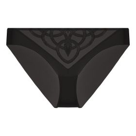 Women's Underwear Big Chest Small Push-up Thin (Option: Black 077P-XL)
