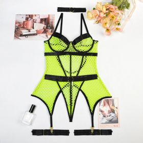 Women's Hot One-piece Sexy Lingerie (Option: Fluorescent green-M)