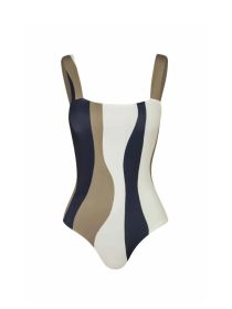Siamese Conservative Belly Covering Beach Swimwear (Option: Primary color top-S)